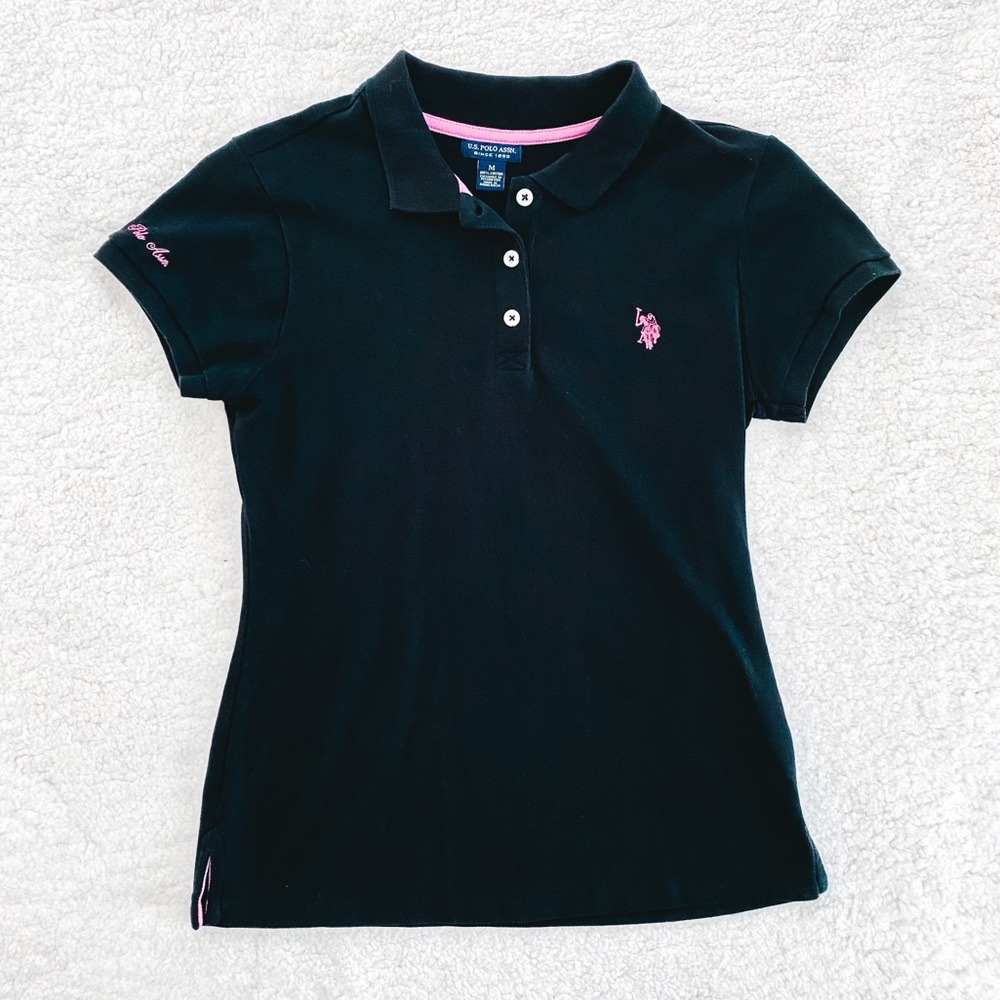 U.S. Polo ASSN | Black and Pink Polo Shirt